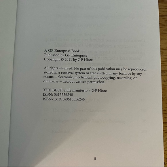 3 for $15: The Best: A Life Manifesto G.P. HINTZ - Picture 5 of 5